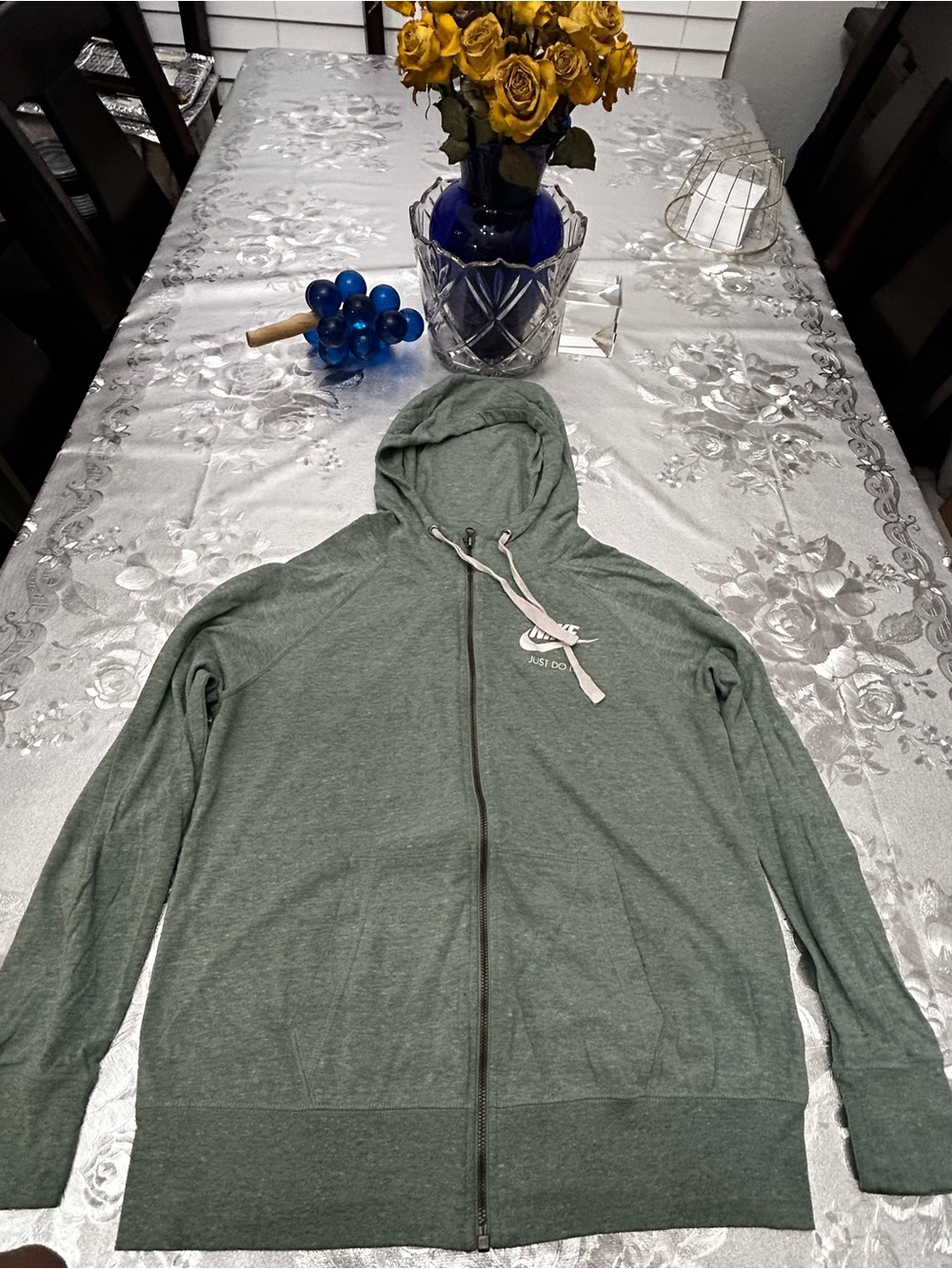 Nike Men’s Sage Green Zip-Up Hoodie
